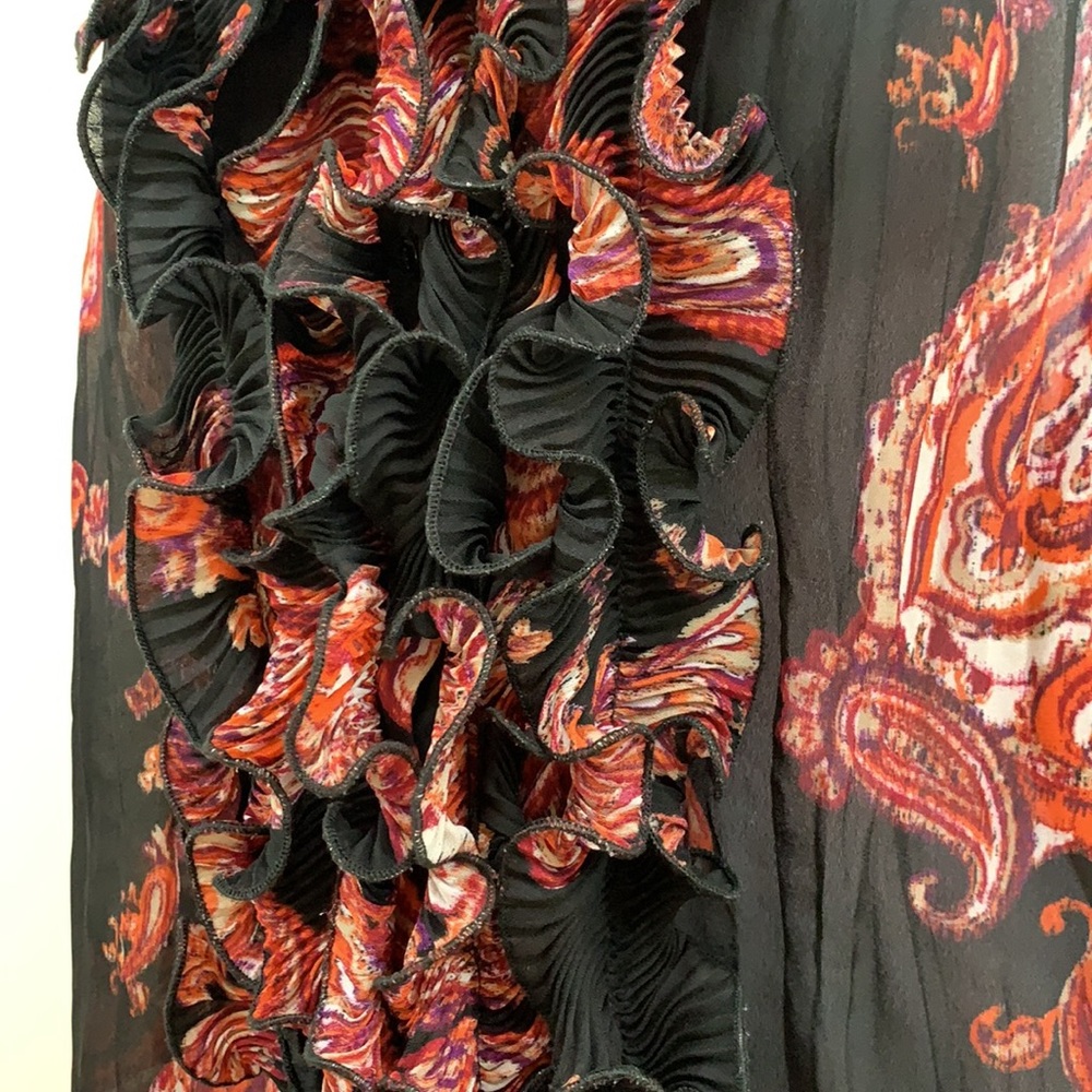Sere Nade Front Ruffled Button Up Semi Sheer Shirt - Picture 5 of 9